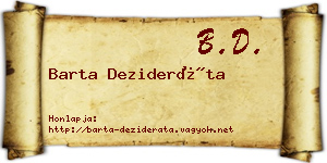 Barta Dezideráta névjegykártya